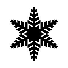 Poster - Snowflake icon. Christmas and winter theme. Simple flat black illustration on white background.