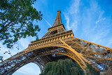 Fototapeta Boho - View of Eiffel Tower in a sunny in Paris, France