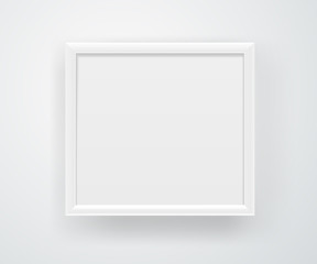 Aufkleber - Empty square white frame on a wall. Vector layout