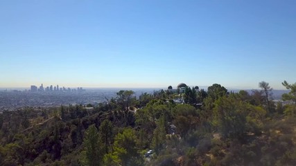 Wall Mural - Drone video of the Griffith observatory Los angeles