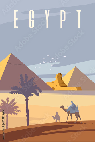 Dekoracja na wymiar  plakat-retro-wektor-art-deco-piramidy-egipskie