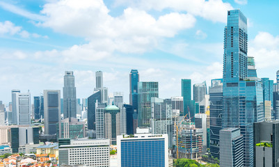 Sticker - Aerial panorama of Singapore metropolis