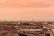 panorama of the old industrial city in the evening in Vyborg St. Petersburg