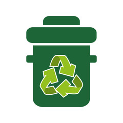 Poster - waste with recycle arrows symbol icon