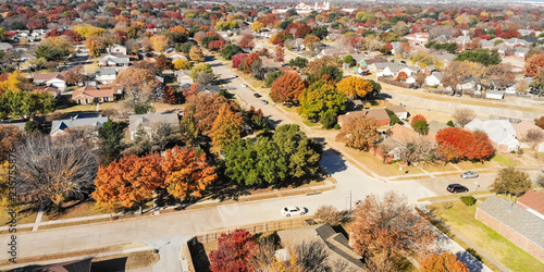 Panorama Top View Beautiful Neighborhood In Coppell Texas Usa In