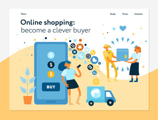 Sticker - Online Shopping Concept Banner 