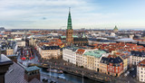 Fototapeta Miasto - Aerial view of Copenhagen, Denmark