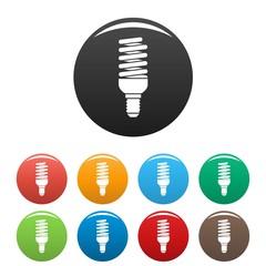 Poster - Bulb energy saving icons set 9 color vector isolated on white for any design