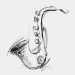 Abstract Saxophone Sketch, Sax Jazz Art (Vector Art)