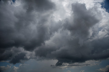 Wall Mural - Black clouds and before rainy storm in bad weather