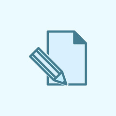 paper and pencil field outline icon. Element of 2 color simple icon. Thin line icon for website design and development, app development. Premium icon