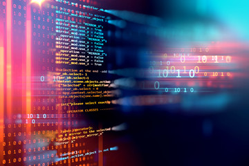 Wall Mural - programming code abstract technology background of software developer and computer script