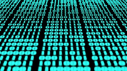 Wall Mural - blue binary computer code. programming / coding / hacker concept
