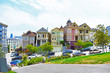 Bright, beautiful colorful houses in San Francisco, California