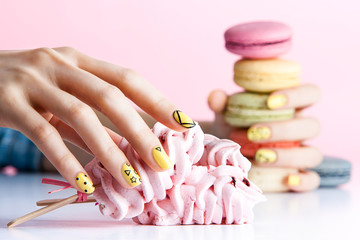 a woman's nail, designed with nail art