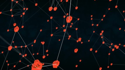 Wall Mural - the concept of interconnection in the modern world. resistance icons are connected to each other