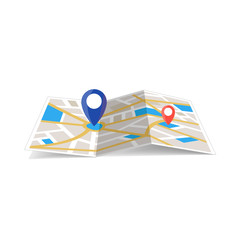 Aufkleber - maps navigation with red and blue color point markers and compass design background, vector illustration