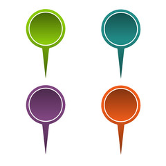 Poster - map marker icon, 3d vector pin location in green, gps icon,