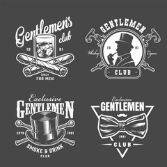 Canvas Print - Vintage gentleman logos collection