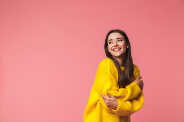 Canvas Print - Lovely young woman wearing warm sweater