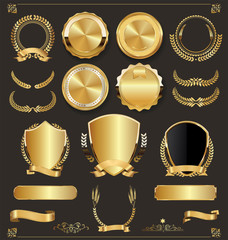 Wall Mural - luxury retro badges gold and silver collection
