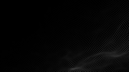 Wall Mural - futuristic dots pattern. imitation wave of particles. data visualization. vector illustration.