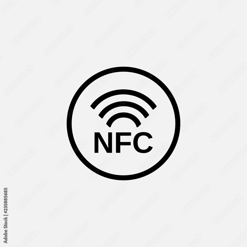 Nfc icon. Nfc symbol. Flat design. Stock - Vector illustration. Stock ...