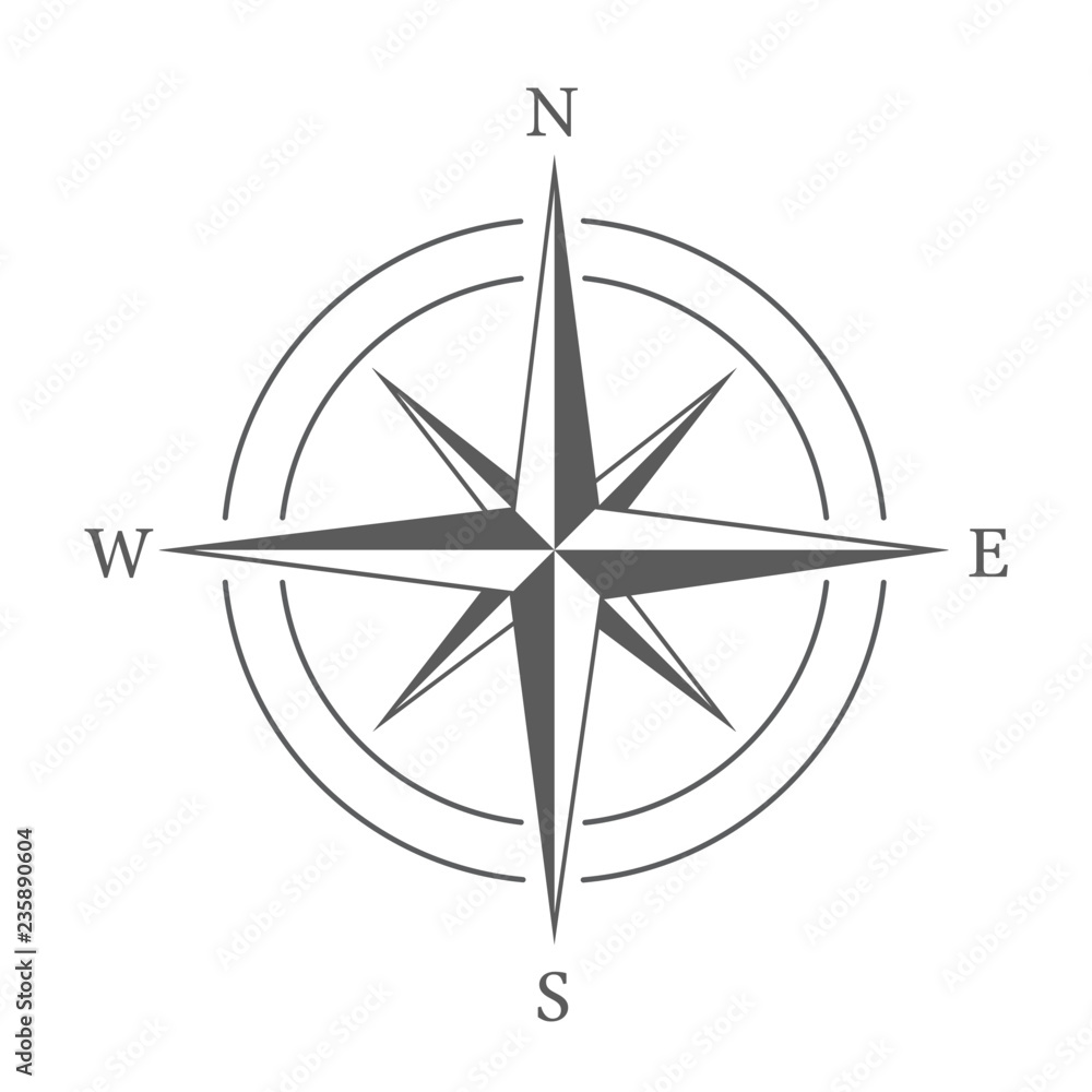 Compass on white background Stock Vector | Adobe Stock