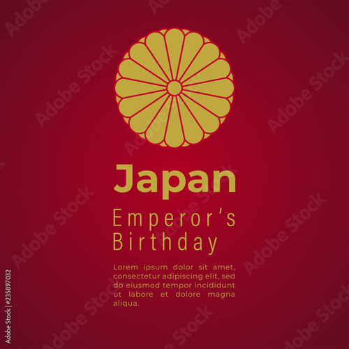 Fotografía Japan Emperor's Birthday Vector Template Design Illustration