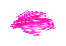 Abstract Bright Pink Free Hand Drawn Texture On White