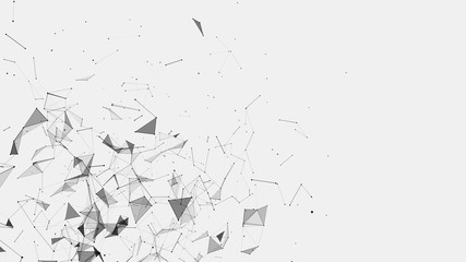 Wall Mural - abstract background consisting of triangles in space. polygonal white background. plexus effect. 3d 