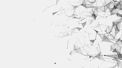 Wall Mural - abstract background consisting of triangles in space. polygonal white background. plexus effect. 3d 