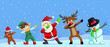 © nicoletaionescu - Dabbing Christmas Cartoon Characters Funny Banner
