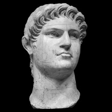 Portrait Of Roman Emperor Nero Claudius Caesar Augustus Germanicus Isolated On White Background