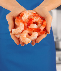 Wall Mural - HANDFUL OF KING PRAWNS / SHRIMP