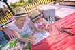 © .shock - mom and little daughter drawing a colorful pictures