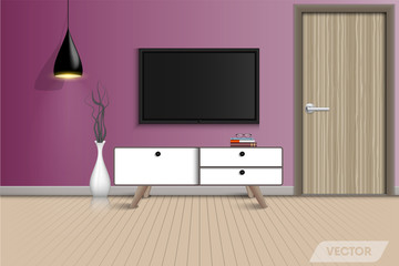 Living room interior design and decorative, Vector, Illustration