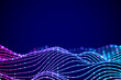 © Maksim Kabakou - 3D Sound waves with colored dots. Big data abstract visualization. Digital concept: virtual landscape. Futuristic background. Sound waves, visual audio waves equalizer, EPS 10 vector illustration.