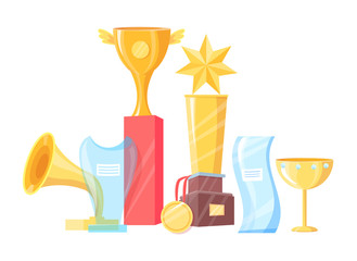 Wall Mural - awards set of different shape vector illustration