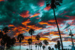 © Ryan Longnecker - Colorful clouds hovering over palm trees