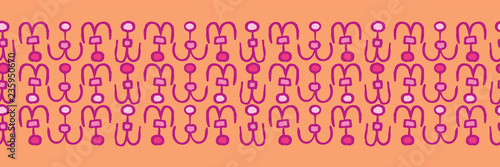 Fotografie, Obraz Abstract Vector Squiggle Fishhook Seamless Vector Border
