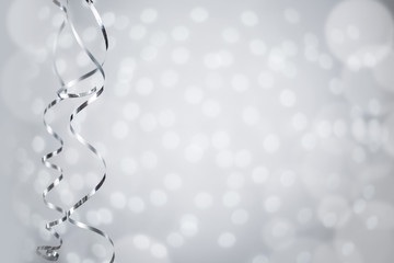 silver christmas curly ribbon
