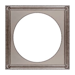 Silver frame for paintings, mirrors or photo isolated on white background	