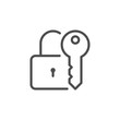 Lock and key line icon