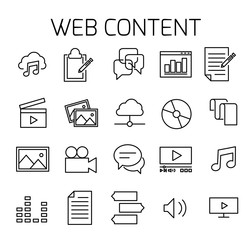 Sticker - web content related vector icon set.