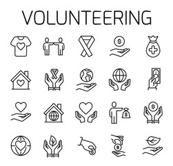 Poster - Volunteering related vector icon set. 