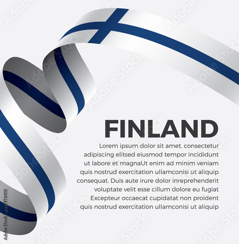 Fotografie, Obraz Finland flag, vector illustration on a white background