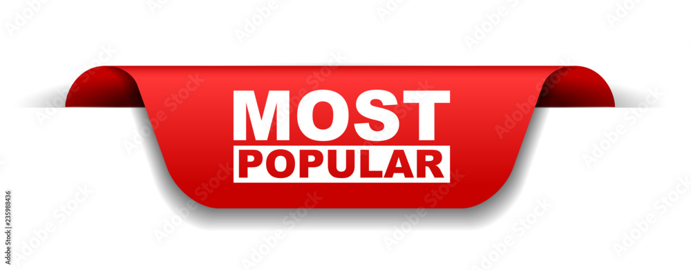 red vector banner most popular - obrazy, fototapety, plakaty 
