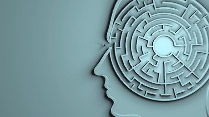 Depression sadness, grief and post traumatic stress disorder maze abstract