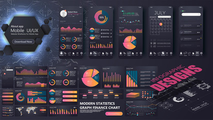 Poster - A modern infographic template for a website or mobile application.Information Graphics elements for UI UX design. mobile app and website development. Easy to edit and customize.Vector illustration